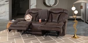 Sofá 2 Plazas Reclinable Lake Chocolate