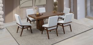 Comedor Marbella Con Sillas Praga Mix Gris 7 Piezas