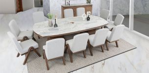 Comedor Irregular 300 Cm Luanda CL Café 7 Piezas