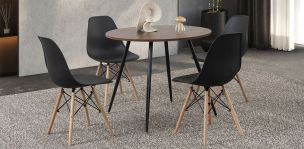 Comedor Marla Redondo Con Sillas Atlas PL 5 Piezas