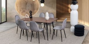 Comedor Con Extensión Camargo Gris 7 Piezas