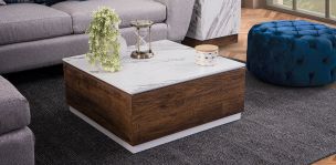 Mesa De Centro Con Cajón Birmania Blanco