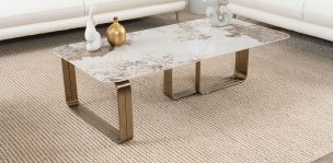 Mesa De Centro Rectangular Fall Dorado