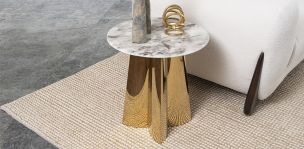 Mesa Lateral Redonda Spring Dorado