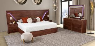 Recámara King Size Nevada Café 5 Piezas