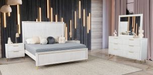 Recámara King Size Akira Blanco 5 Piezas
