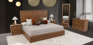 Recámara King Size Atenas Parota 5 Piezas