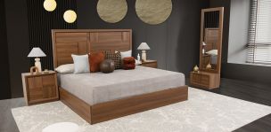 Recámara King Size Atenas Parota 4 Piezas