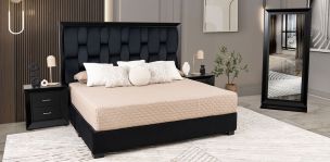 Recámara King Size  Chicago Black 4 Piezas
