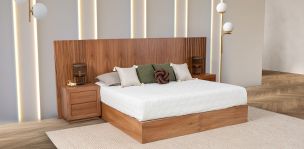 Recamara King Size Citara Nogal 3 Piezas 