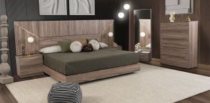 Recámara King Size Eslovenia Café Nogal 4 Piezas