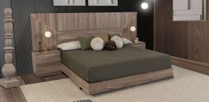 Recámara King Size Eslovenia Café Nogal 3 Piezas