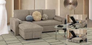 Sala Modular Con Baúl Y Cama Alta Maia Beige