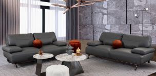 Sala Piel Scola Gris (Boal) 2 Piezas 