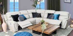 Sala Reclinable Modular Piel Darno Gris (Boal)