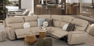 Sala Reclinable Modular Piel Darno Toffee (Boal)