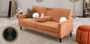 Sofá Cama Con Consola Lumo Naranja