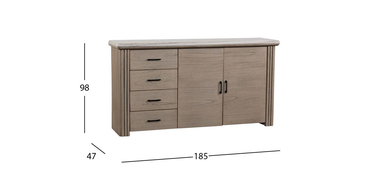 Aparador De Mármol Tinnie CL Beige