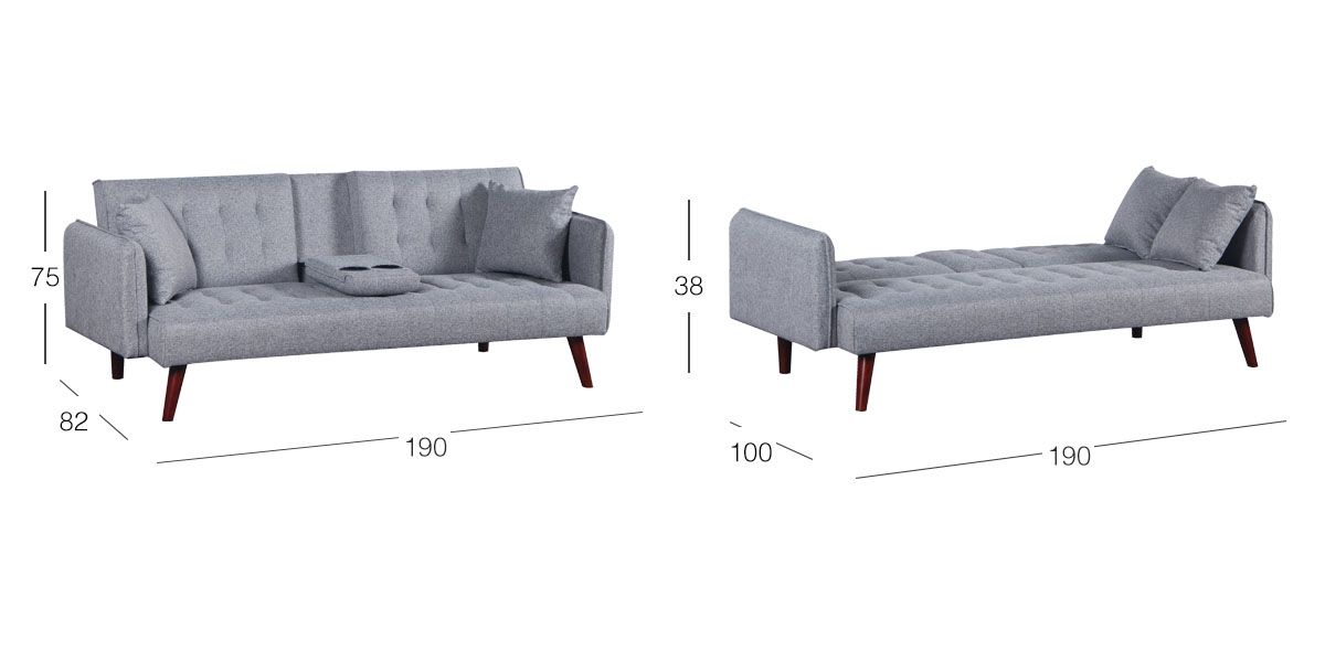Sofá Cama Axis Gris