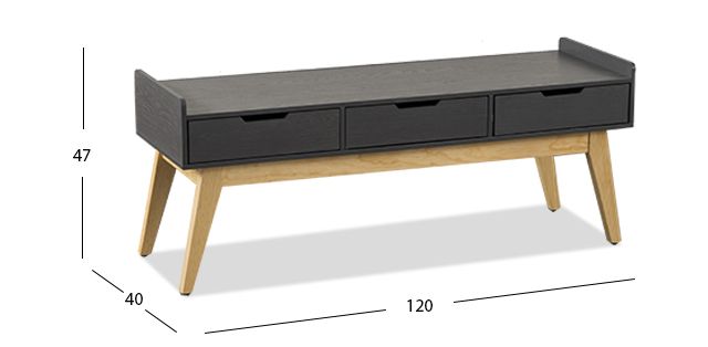 Banca Atlas DK Con 3 Cajónes Gris Maple