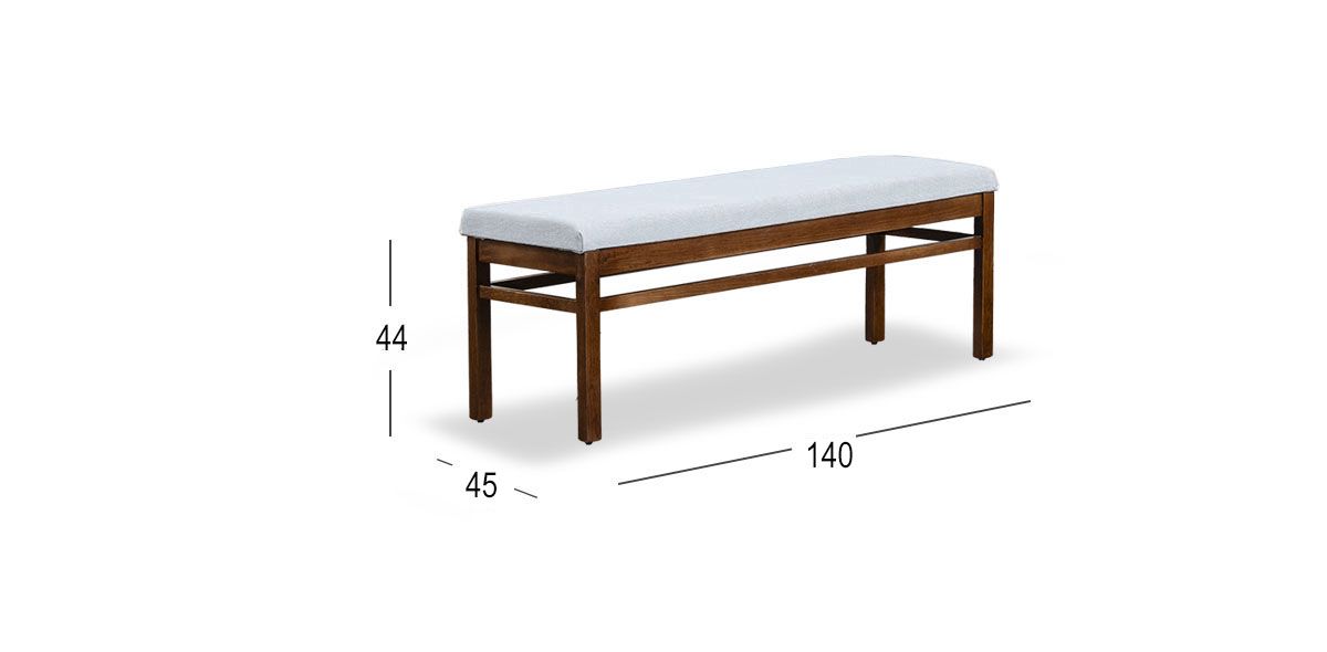 Banca 140 Cm Praga Mix Gris