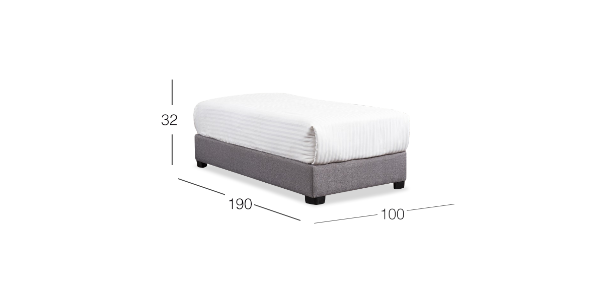 Base De  Cama Individual Gianna   Silver