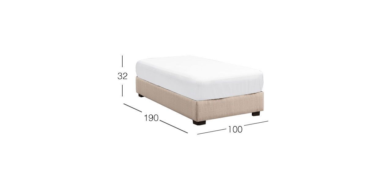 Base De  Cama Individual Gianna Beige