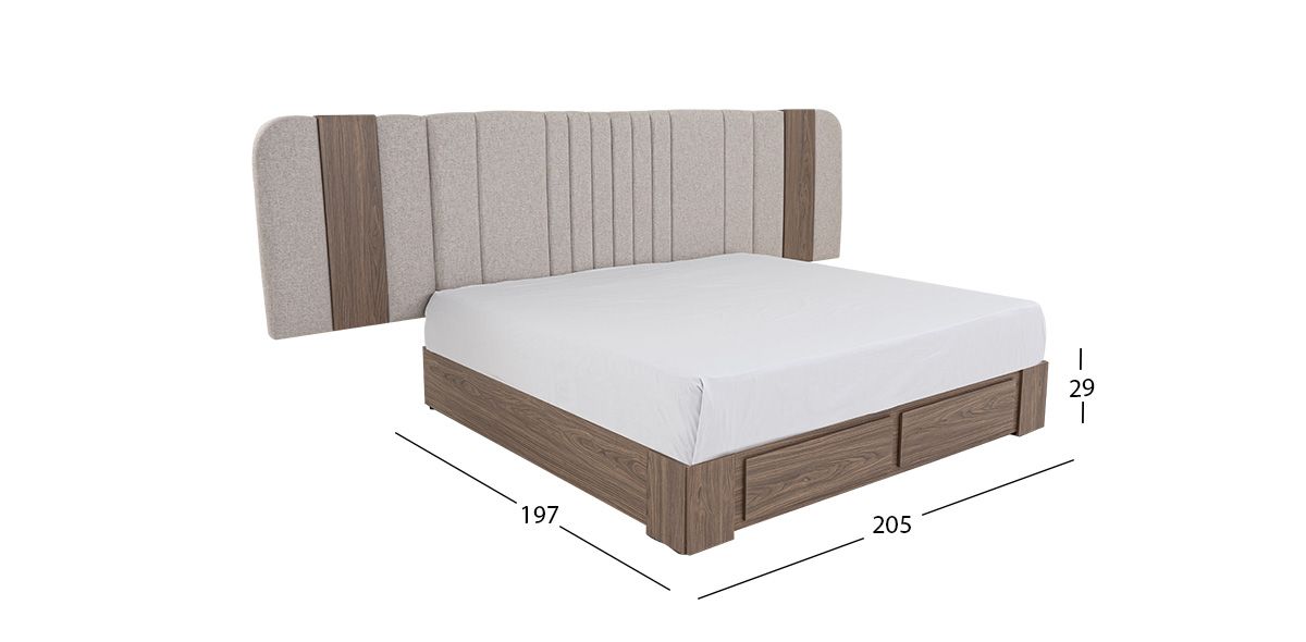 Base De Cama King Size Con Cajones Padma CL Café
