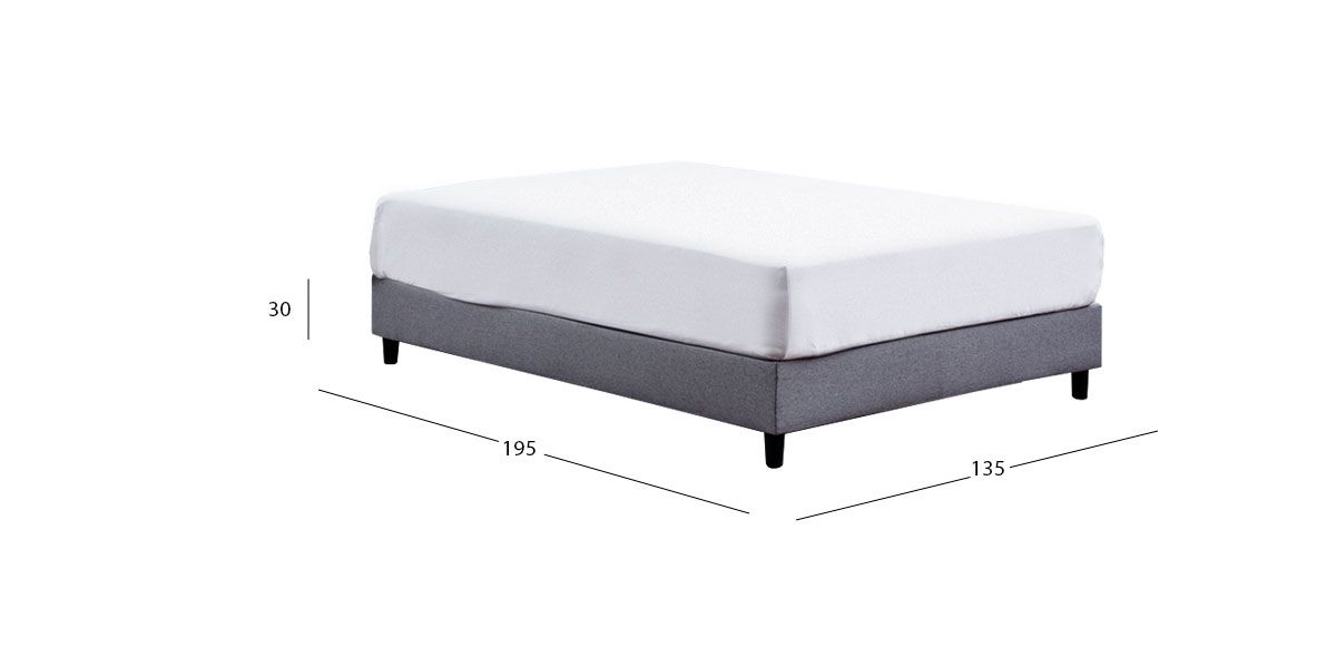Base De Cama Matrimonial Estela Promo Gris
