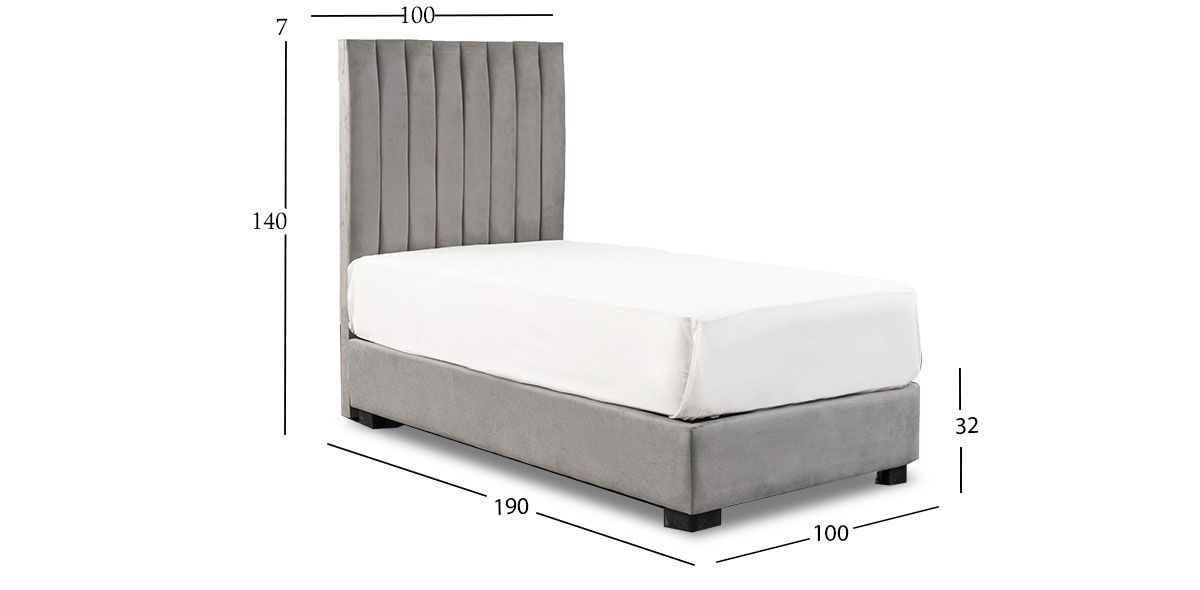 Cama Individual Megan Gris