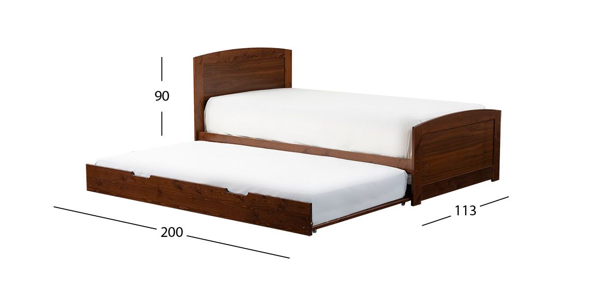 Cama Individual Con Cama Baja Tommy PL Café