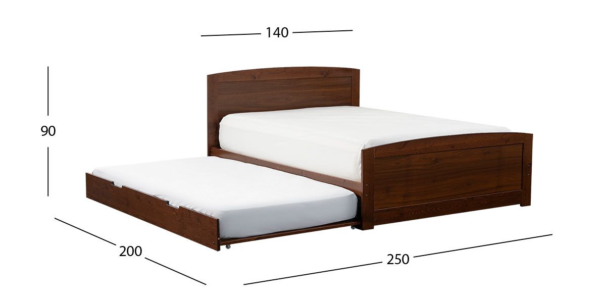 Cama Matrimonial Con Cama Baja Individual Tommy PL Café