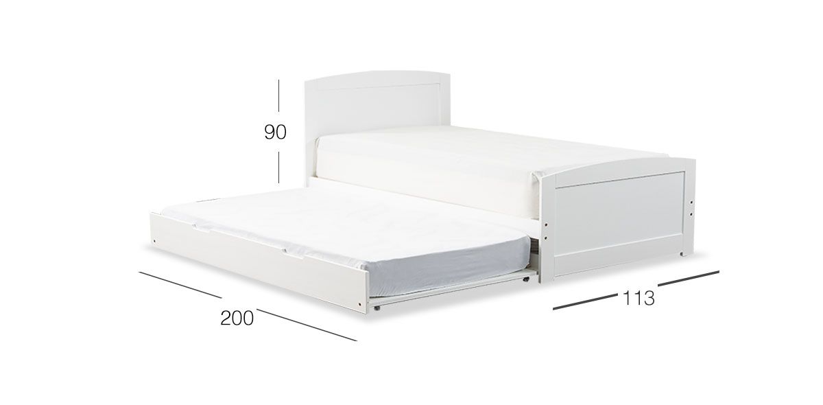 Cama Individual Con Cama Baja Tommy PL Blanco