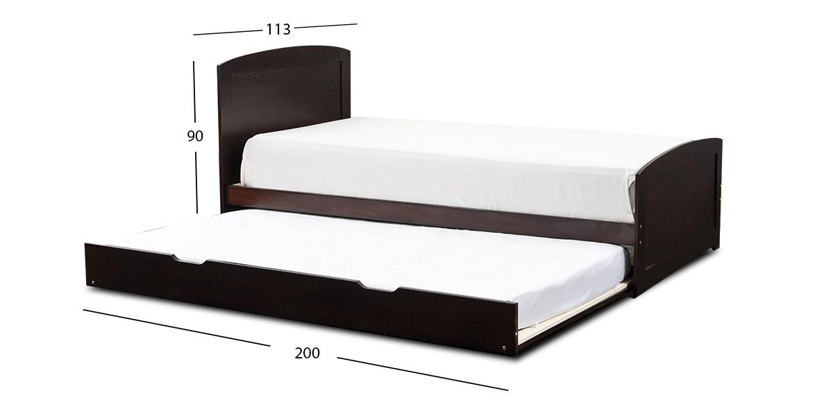 Cama Individual Con Cama Baja Tommy II Nogal