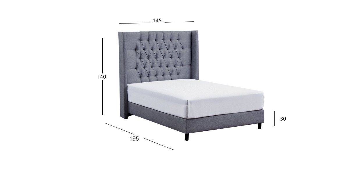 Cama Matrimonial Estela HS Gris