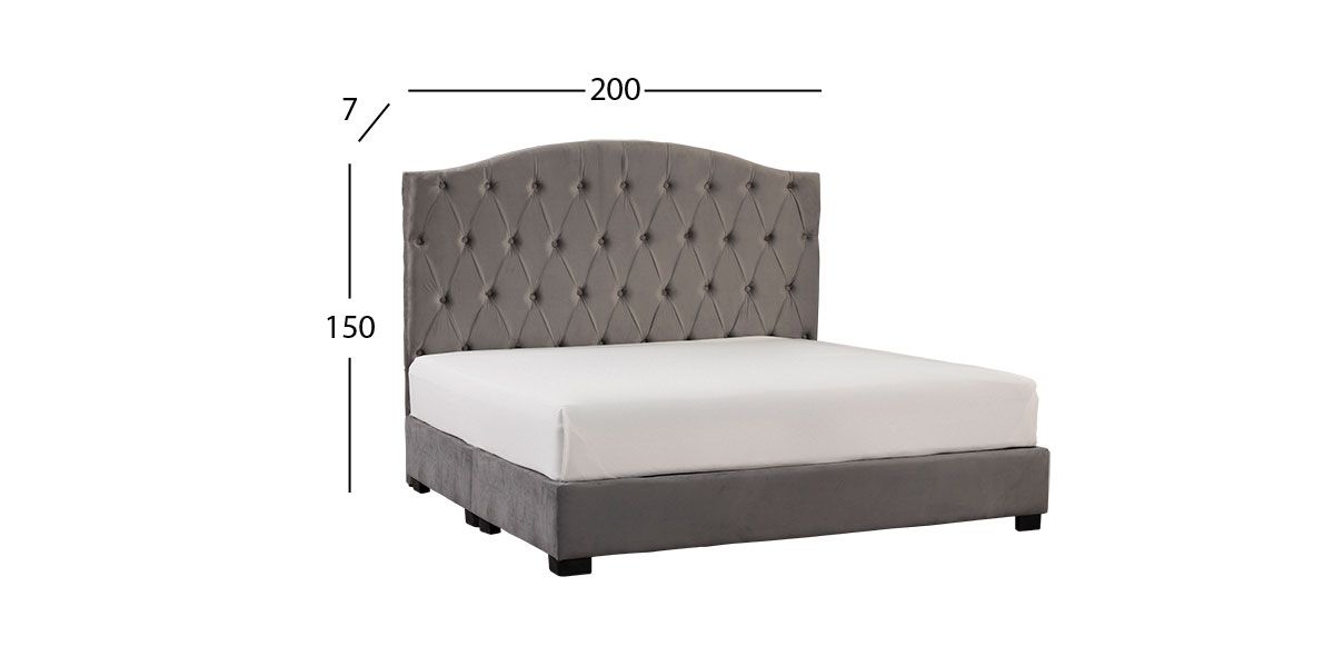 Cabecera King Size Zhola Gris Terciopelo