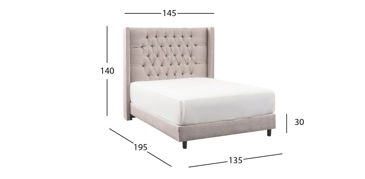 Cama Matrimonial Estela HS Beige