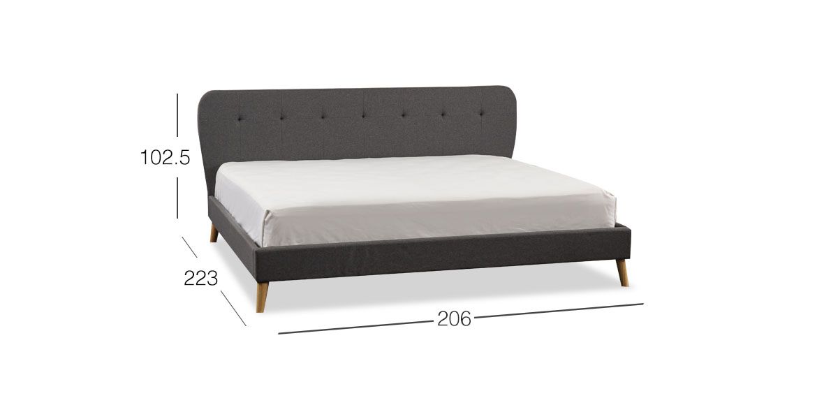 Cama Tapizada King Size Symphony Gris 