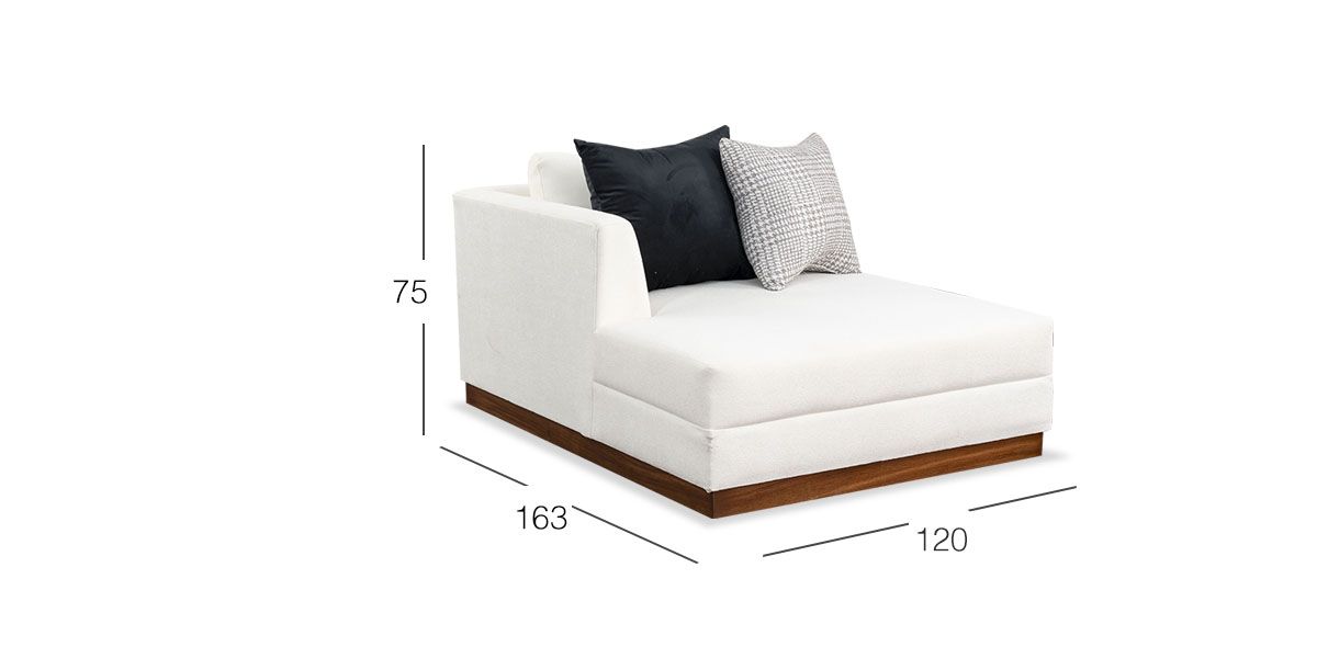 Sillón Largo Brazo Izquierdo Alice II Blanco