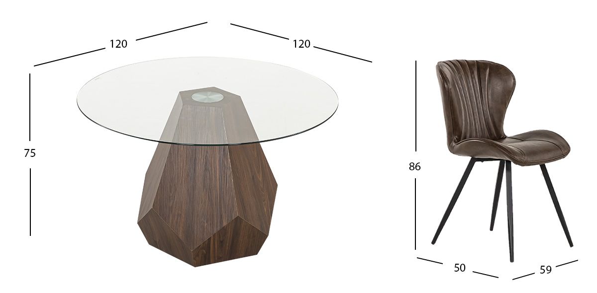 Comedor De Cristal Ceiba Café 5 Piezas