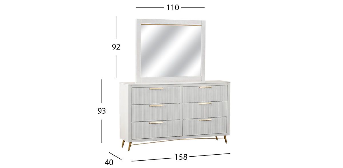 Cómoda Con Espejo Akira Blanco