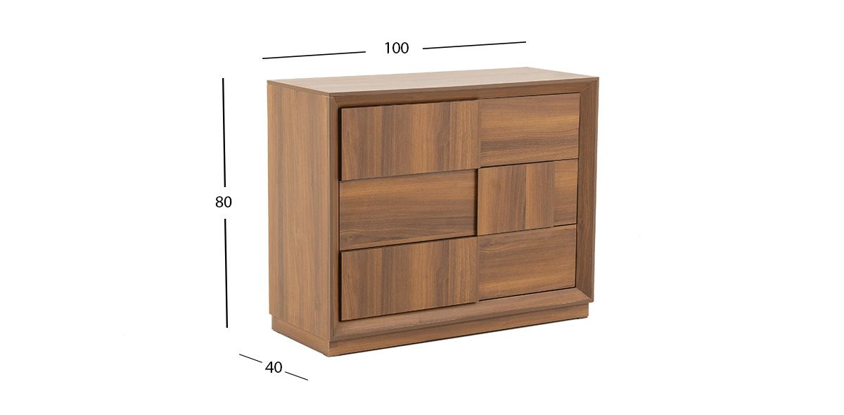 Cómoda 3 Cajones Atenas Parota 