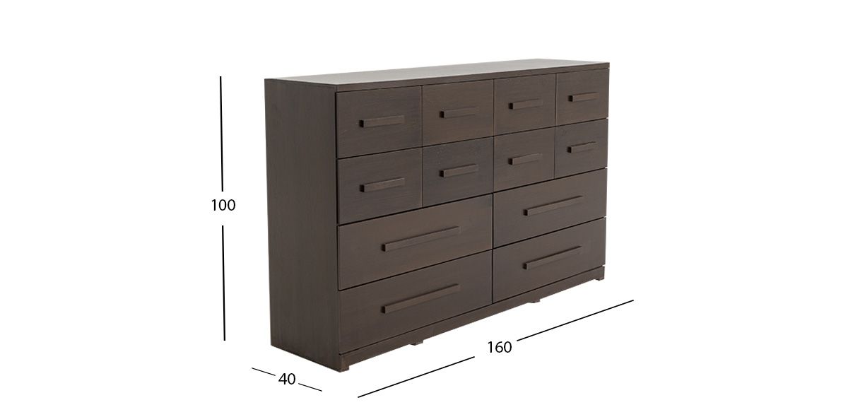 Cómoda Zoe Life Café Con 12 Cajones