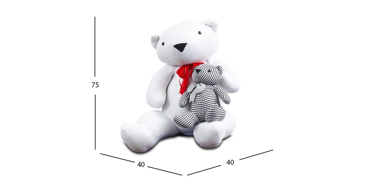 Juego De Osos Decorativos Teddy Blanco/Negro 2 Piezas