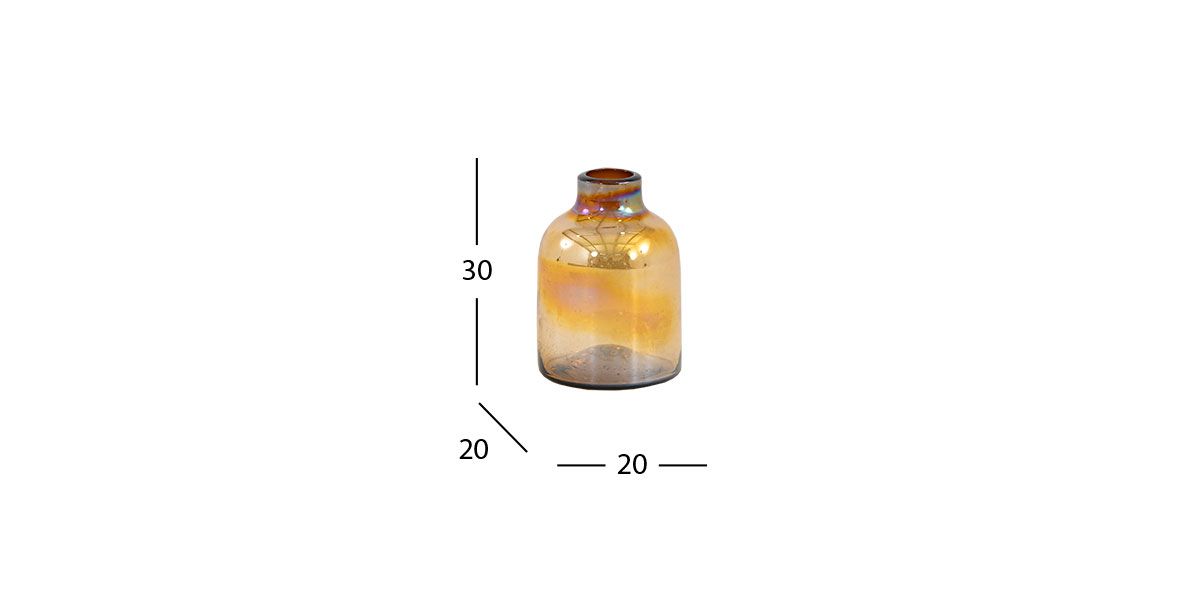 Jarrón Decorativo Balero Cristal Zirconia Ambar Chico