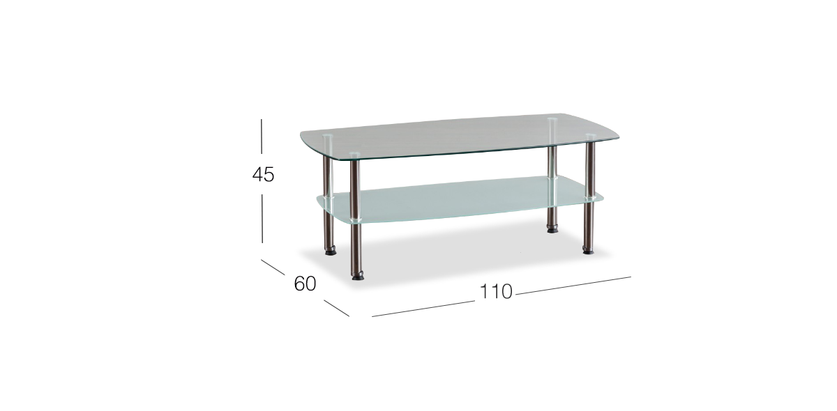 Mesa de Centro Kenza Cristal Templado