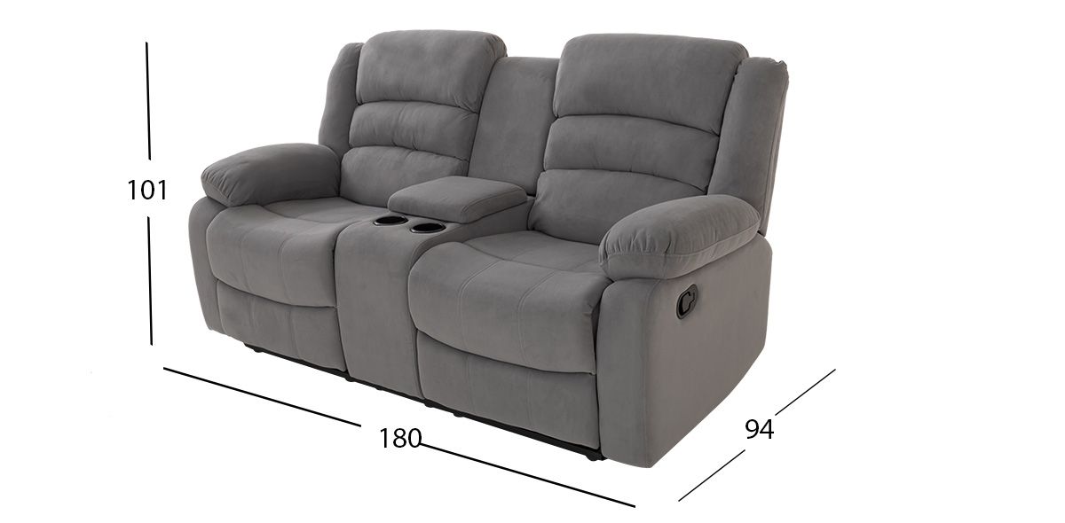 Sofá 2 Plazas Reclinable Columbia Gris