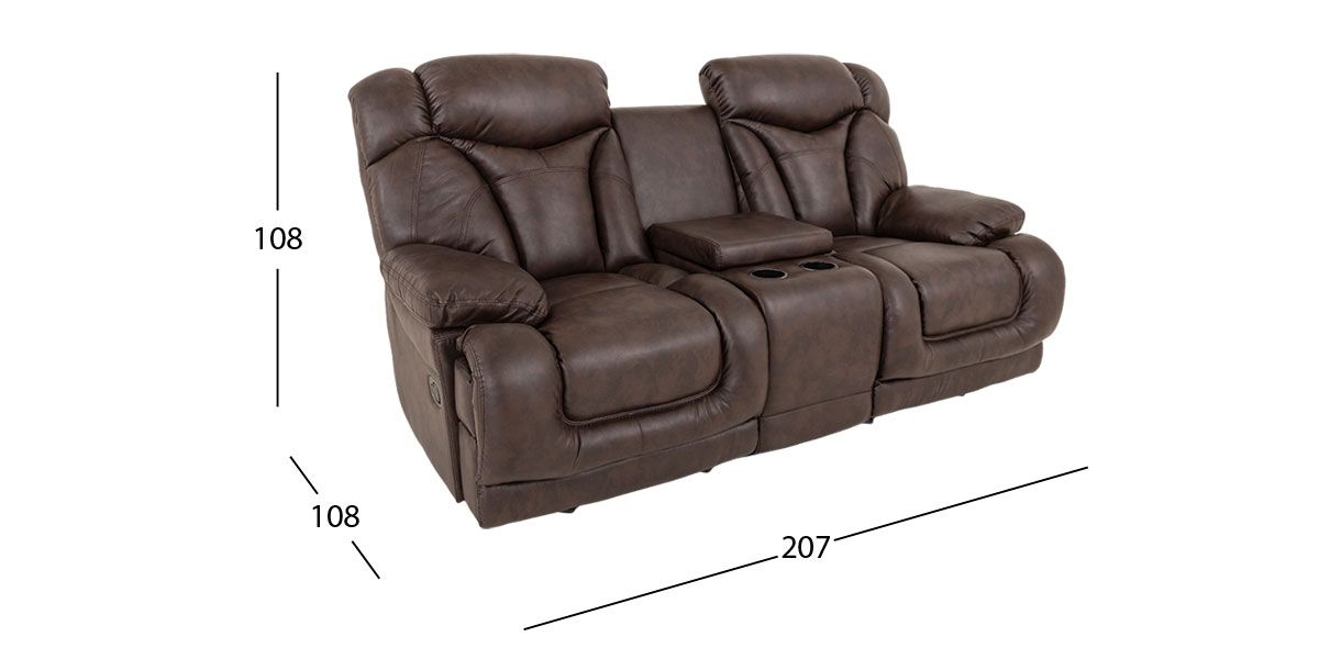 Sofá 2 Plazas Reclinable Lake Chocolate