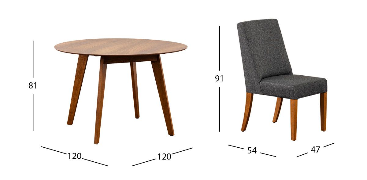 Comedor Redondo Marbella Café 5 Piezas