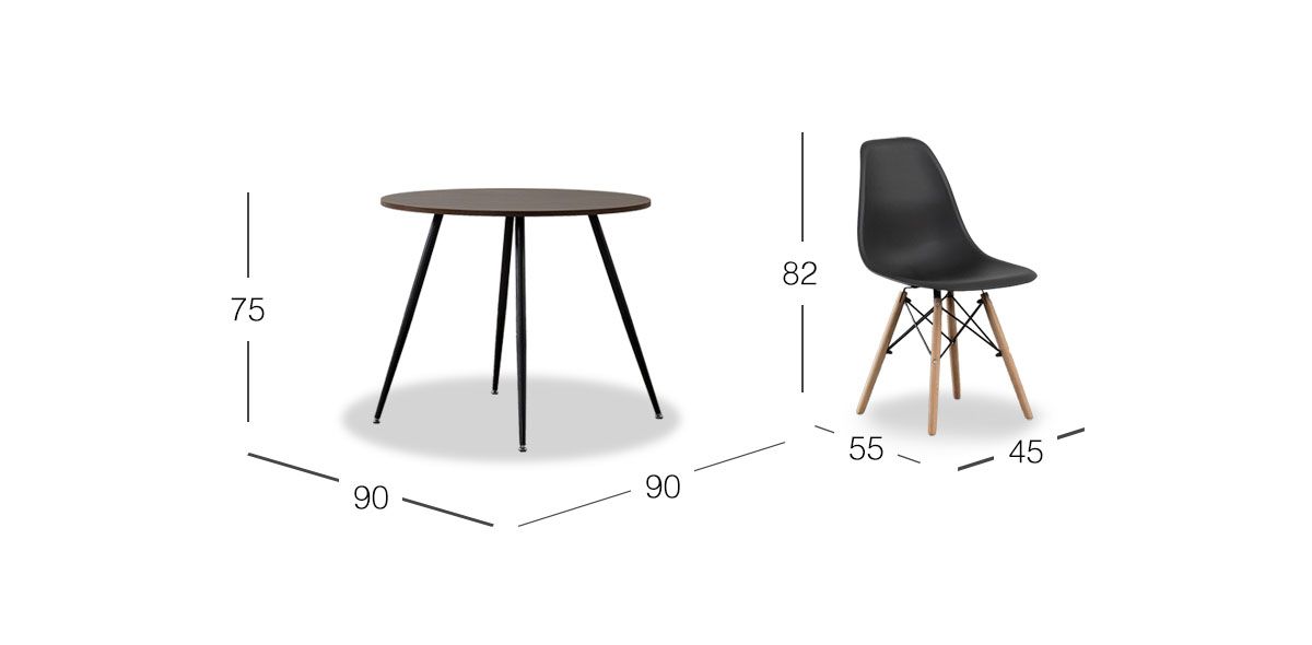 Comedor Marla Redondo Con Sillas Atlas PL 5 Piezas